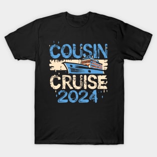 Funny Cousin Cruise 2024 Retro Family Matching Reunion Trip T-Shirt